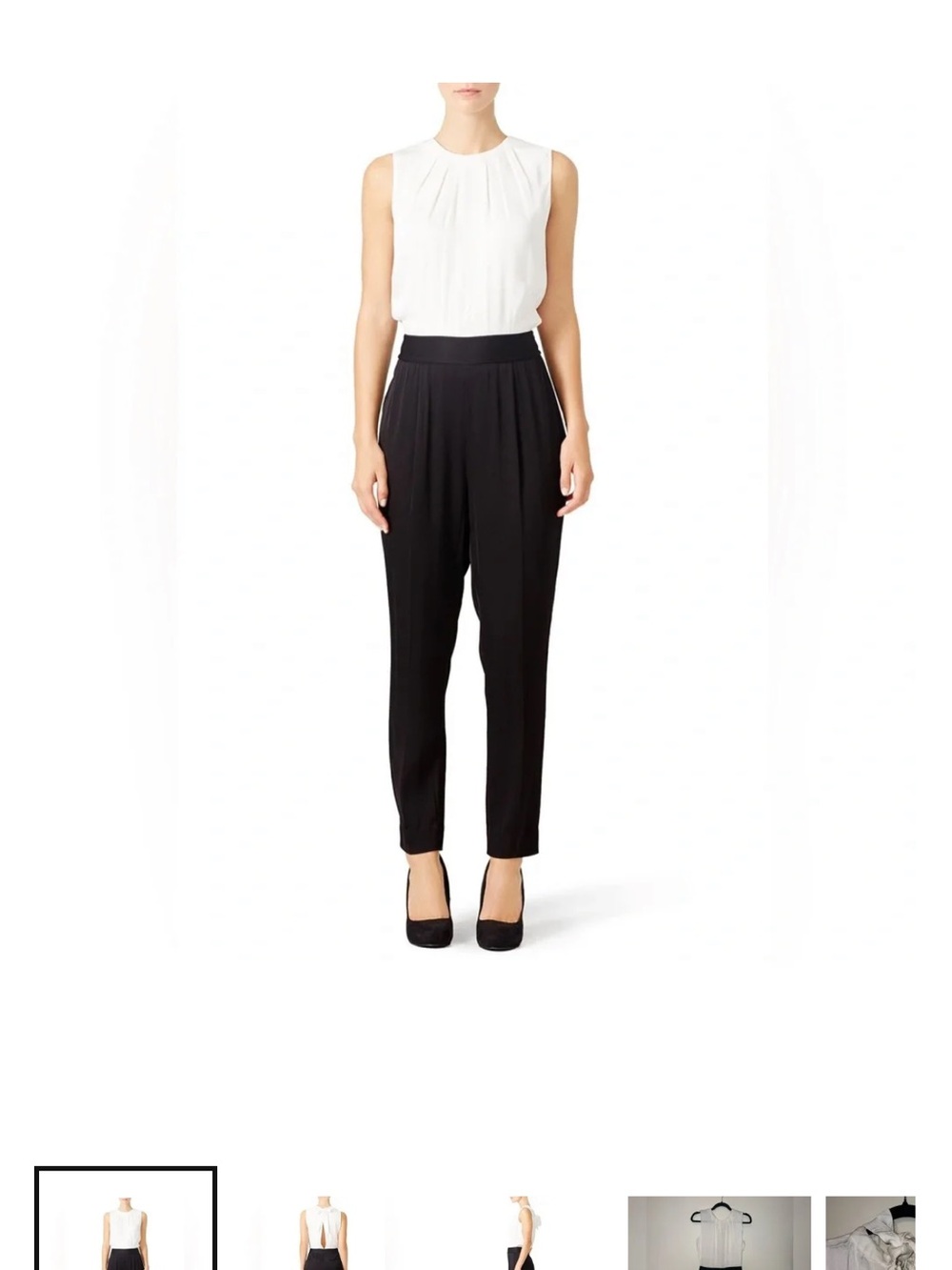 kate spade Black Pleated Tapered High-Waist Trousers
